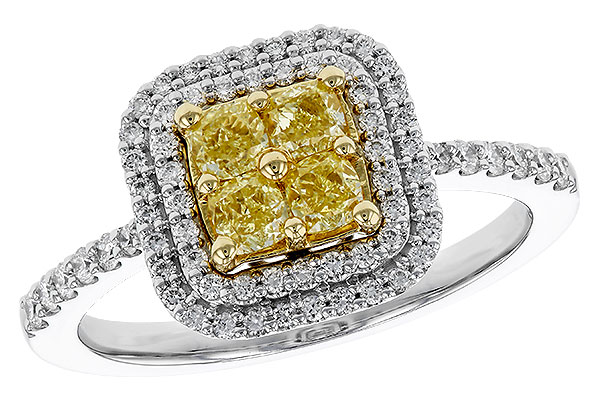 L275-12939: LDS RG .52 FANCY YELLOW DIAMONDS .85 TW